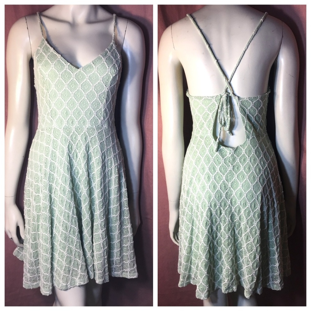 Kimchi Blue Diamond Mint Lace Crochet Dress